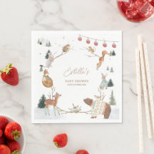 Dieren in het winterbos Baby Shower