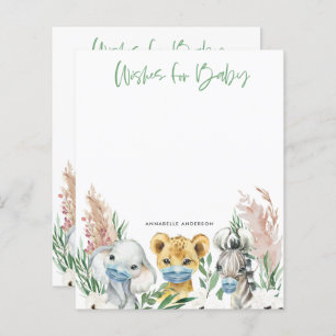 Dieren in maskerneutrale wensen voor baby