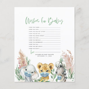 Dieren in maskerneutrale wensen voor baby