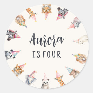 Dieren in Party Petten Thema Party Stickers