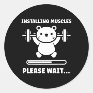 Dieren installeren spieren fitness bodybuilding Be Ronde Sticker