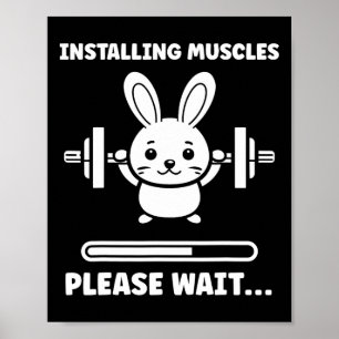 Dieren installeren spieren fitness bodybuilding ko poster
