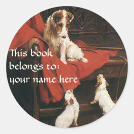  Dieren Jack Russel Terrier Dogs Bookplate Ronde Sticker
