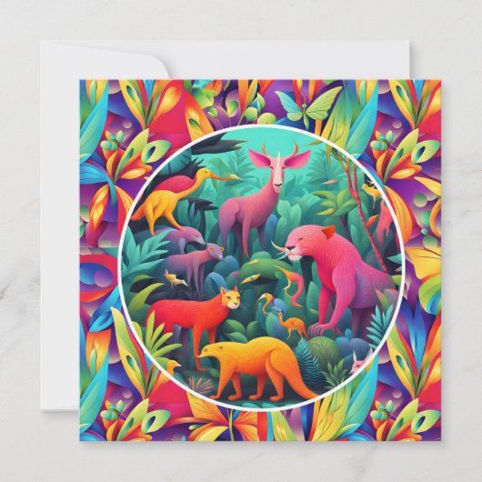 Dieren Jungle Feestdagenkaart (Voorkant)