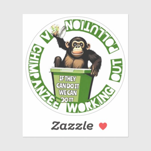 Dieren karakters - Een chimpansee Sticker (Vel)