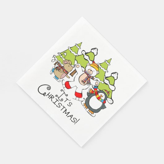 Dieren Kerstmis Servet (Hoek)