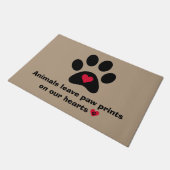 "Dieren laten verfdrukken op ons hart..." Deurmat (Schuin)