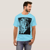 Dieren Leopard Face Modern Pop Art Sjabloon Mannen T-shirt (Voorkant volledig)