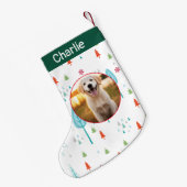 Dieren Liefhebber Kerstmis Aangepaste Naam & Foto  Kleine Kerstsok (Achterkant (Hangend))
