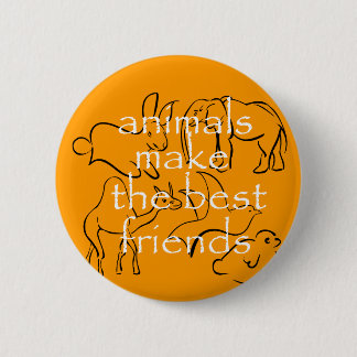 Dieren maken de beste vrienden ronde button 5,7 cm