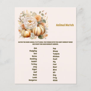 Dieren Match Baby Shower Spel