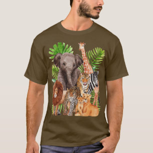 Dieren met een veilig Oerwoud op dierentuin op de  T-shirt