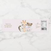 Dieren met maskers rijden per Baby shower Waterfles Etiket (Enkel label)