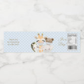 Dieren met maskers rijden per Baby shower Waterfles Etiket (Enkel label)