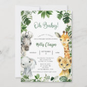 Dieren Oerwoud Safari Oh Boy Baby shower Kaart (Voorkant)