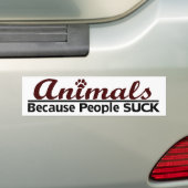 Dieren omdat mensen opslokken bumpersticker (Op auto)