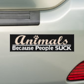 Dieren omdat mensen opslokken bumpersticker (Op auto)