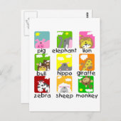 Dieren op Briefkaart van de parade (Voorkant / Achterkant)