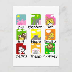 Dieren op Briefkaart van de parade