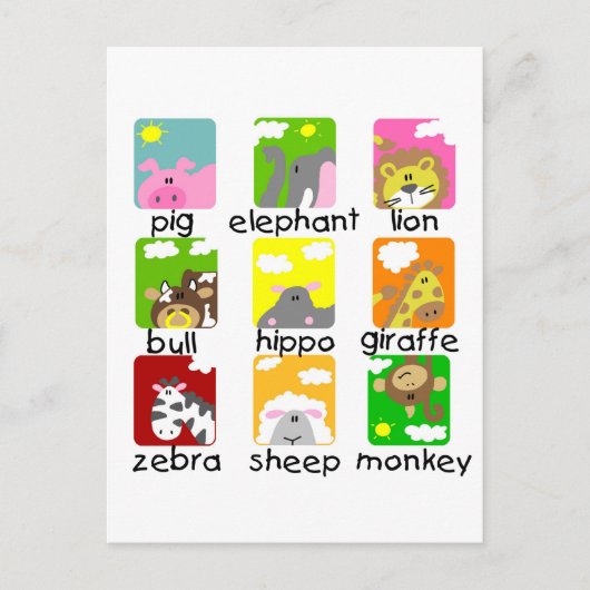 Dieren op Briefkaart van de parade (Voorkant)