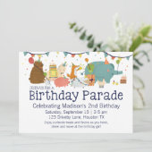 Dieren op een parade met uitnodiging tot geboorte (Staand voorkant)