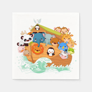 Dieren op noahs-kunstpapier servetten
