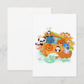 Dieren op noahs kunstuitnodigingen kaart (Voorkant / Achterkant)