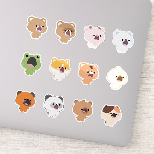 Dieren openen mond sticker (Detail)