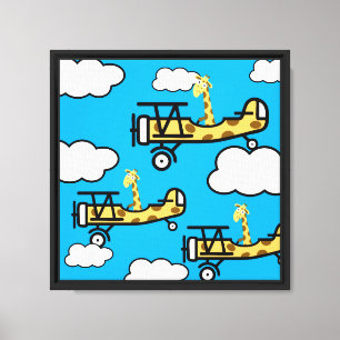 Dieren Piloot Kinderkamer Kunst Canvas Afdruk
