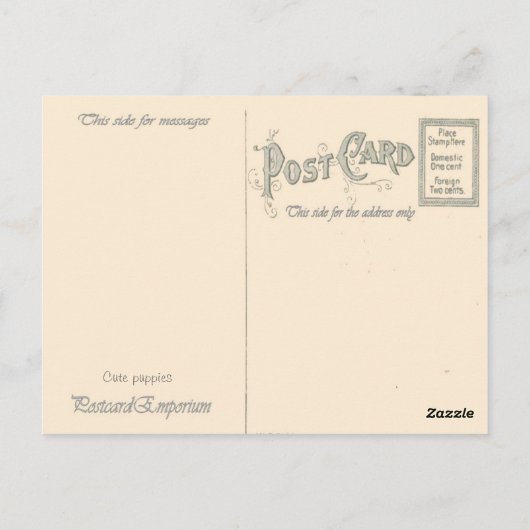 Dieren, Puppies Briefkaart (Achterkant)