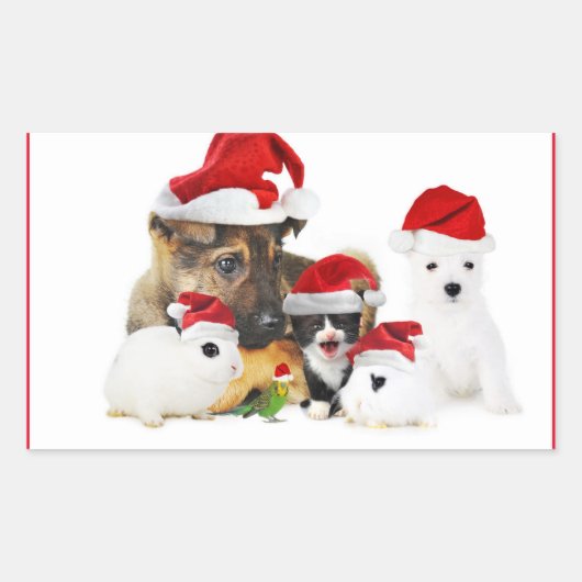 Dieren Rechthoekige Sticker (Voorkant)