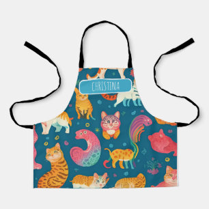 Dieren Retro Kleurrijk Gepersonaliseerd Patroon Schort