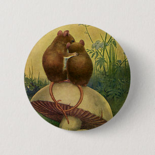  dieren, Romance- en liefdesmuizen Ronde Button 5,7 Cm