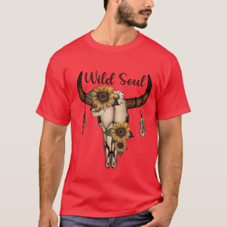 Dieren schedel met wilde ziel t-shirt