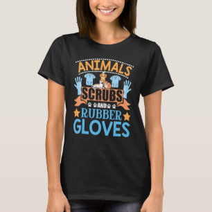 Dieren scrubs en rubber handschoenen Vet Tech Vete T-shirt