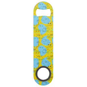 Dieren spelen baby patroon achtergrond speed flessenopener