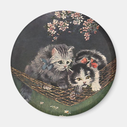  dieren, Tabby Cat of Kittens in een Hammock Magneet (Voorkant)