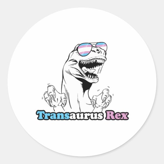 Dieren trots - Transaurus Rex Ronde Sticker (Voorkant)