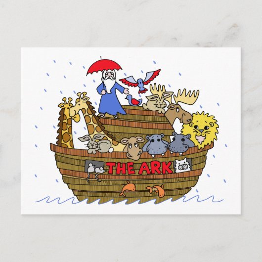 Dieren Twee bij Twee op Noah's Ark Briefkaart (Voorkant)