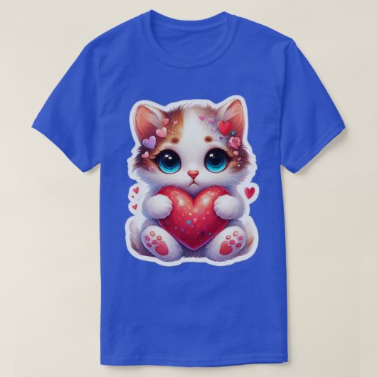 dieren Valentijnsdag schattig kat TShirt (Design voorkant)