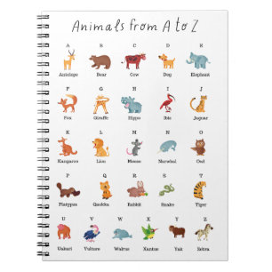 Dieren van A tot Z School Onderwijs Leren Notitieboek