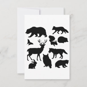 Dieren van het bos, Wilde dieren Bedankkaart