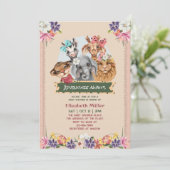 Dieren van Safari Schattige Baby shower Kaart (Staand voorkant)