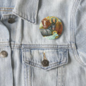 DIEREN VAN STABIEL, OX, DONKEY EN SCHAPEN RONDE BUTTON 5,7 CM (In situ)