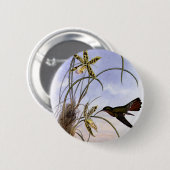  dieren, vogelbeestjes met orchidee ronde button 5,7 cm (Voorkant /achterkant)