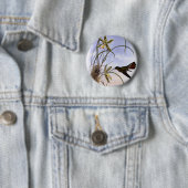  dieren, vogelbeestjes met orchidee ronde button 5,7 cm (In situ)