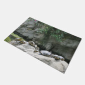 dieren, water, schildpadden, stenen, bloemen, natu deurmat (Schuin)