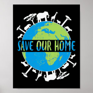 Dieren Wildlife Conservation Red ons huis Aarde Poster