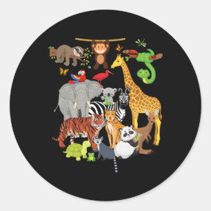 Dieren Wildlife Py Zoo Dag 26 Dieren Ronde Sticker