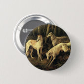 dieren, windhonden in het bos ronde button 5,7 cm (Voorkant /achterkant)